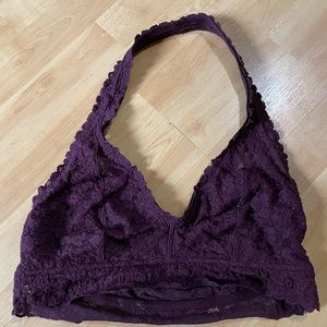 Aerie halter lace bralette, size L (DD)